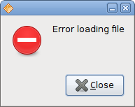 Error message dialog