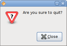 Question message dialog