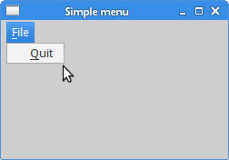 Simple menu