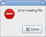 Error message dialog