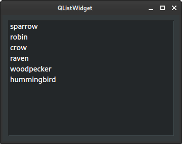 Simple QListWidget example